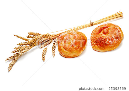 Fresh buns muffins for breakfast isolated Fresh buns muffins for breakfast isolated 25398569