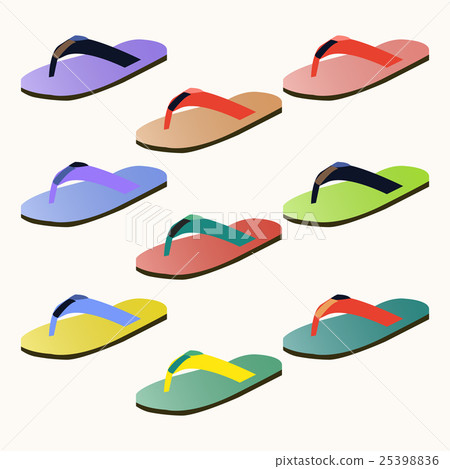 Set of colorful flip flops Set of colorful flip flops 25398836