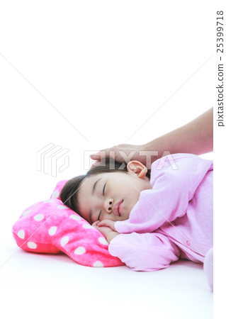 Asian child sleep peacefully, isolated on white  25399718
