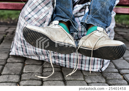 Vagrant on the bench 25401458