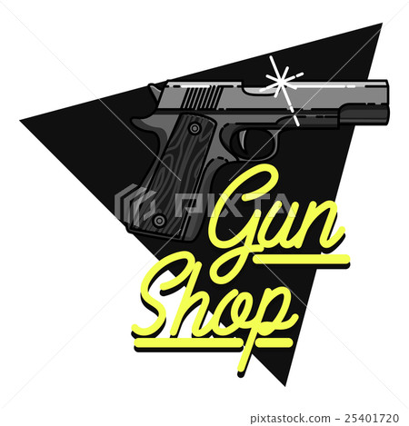 Color vintage guns shop emblem 25401720
