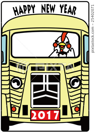 New Year's card illustration 2017 09 _ Old Van _ 01 25402071