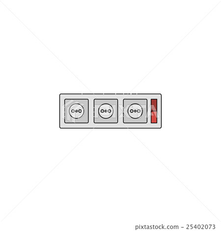 Electricity flat icon. Sockets 25402073