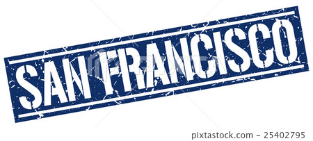 San Francisco blue square stamp San Francisco blue square stamp 25402795
