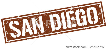 San Diego brown square stamp 25402797