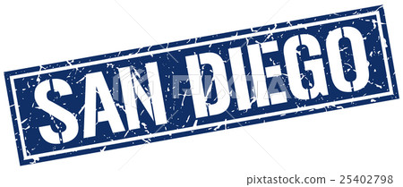 San Diego blue square stamp San Diego blue square stamp 25402798