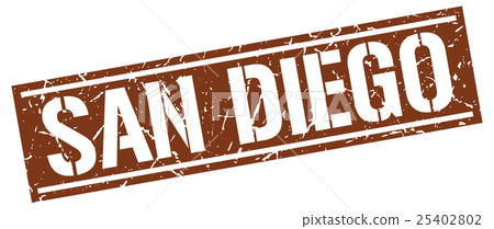 San Diego brown square stamp 25402802