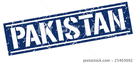 Pakistan blue square stamp 25403092