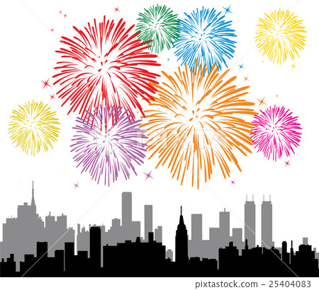 fireworks over a city fireworks over a city 25404083