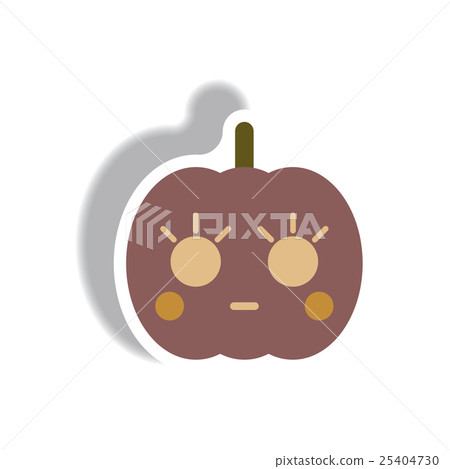 Vector illustration paper sticker Halloween icon 25404730
