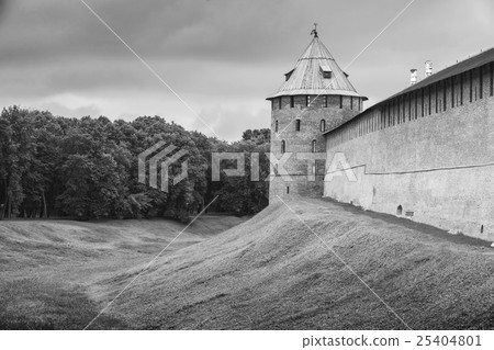 Novgorod Kremlin. Bank of Volkhov River Novgorod Kremlin. Bank of Volkhov River 25404801