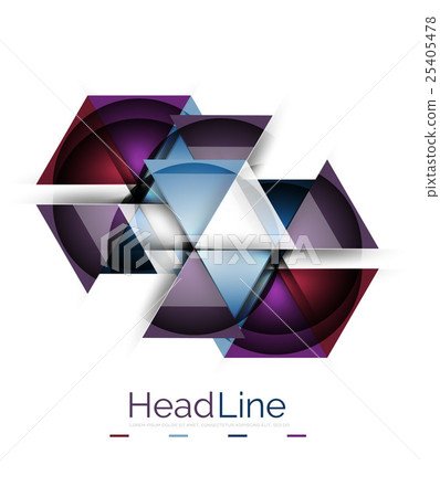 Glossy glass modern triangle layout 25405478