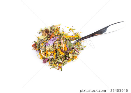 Dried herbal tea leaves Dried herbal tea leaves 25405946