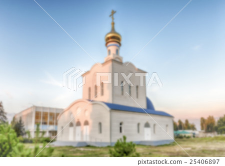 Defocused background with orthodox church Defocused background with orthodox church 25406897