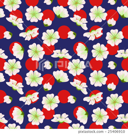 Vector seamless sakura pattern.  25406910