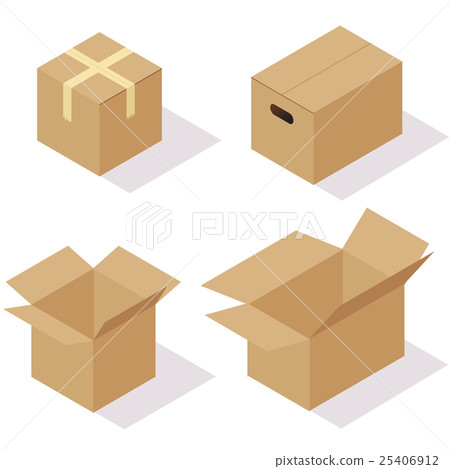 Vector set of isometric boxes.  25406912