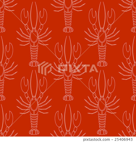 Vector seamless pattern with crayfishes Vector seamless pattern with crayfishes 25406943