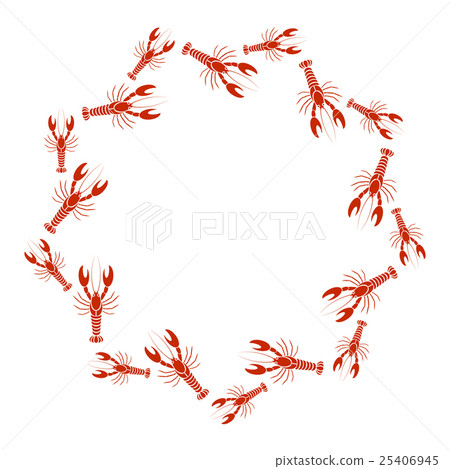 Vector crayfish or lobster frame 25406945