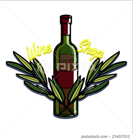 Color vintage wine shop emblem 25407032