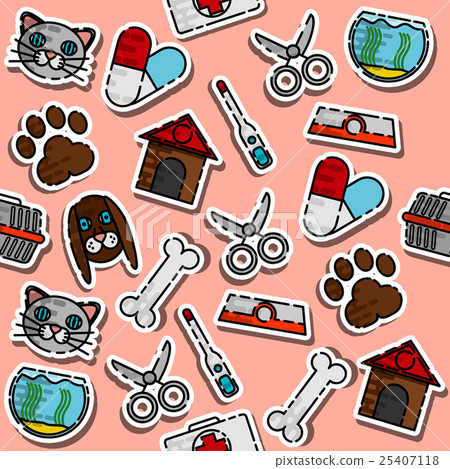 Colored veterinary pharmacy pattern Colored veterinary pharmacy pattern 25407118