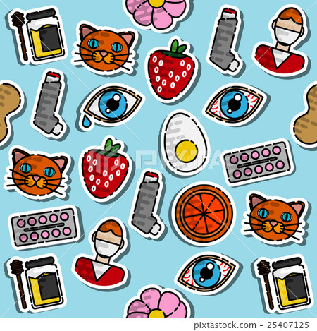 Colored Allergy icon pattern Colored Allergy icon pattern 25407125