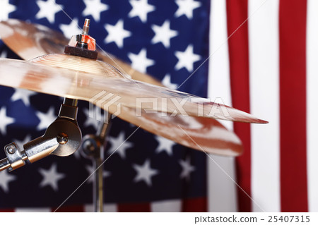 drums, cymbals, against the backdrop of the 25407315