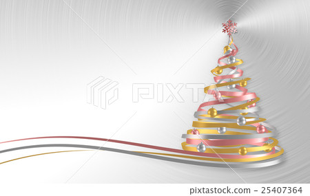 Christmas Tree From White, Pink And Yellow Tapes 25407364