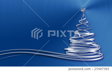 Christmas Tree From White Tapes Over Blue 25407365