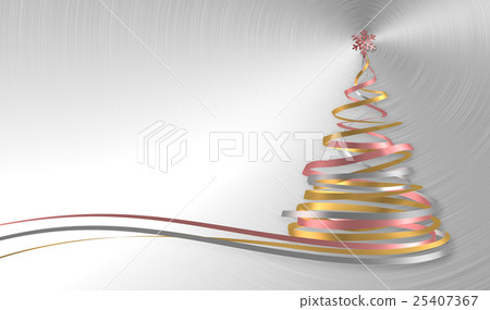 Christmas Tree From White, Pink And Yellow Tapes  25407367