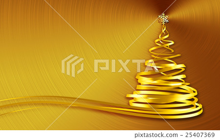Christmas Tree From Gold Tapes Over Gold Christmas Tree From Gold Tapes Over Gold 25407369