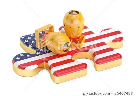 USA atomic weapon concept, 3D rendering 25407497