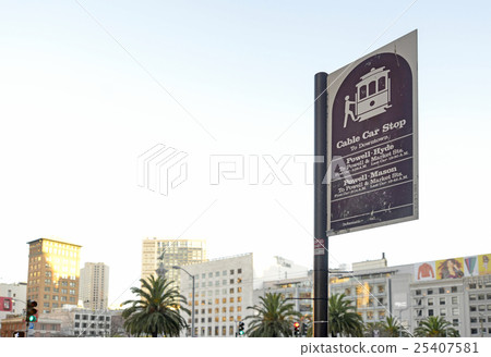 Signs for cable car platform Signs for cable car platform 25407581