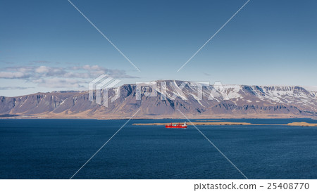 Cargo ship near reykjavik Cargo ship near reykjavik 25408770