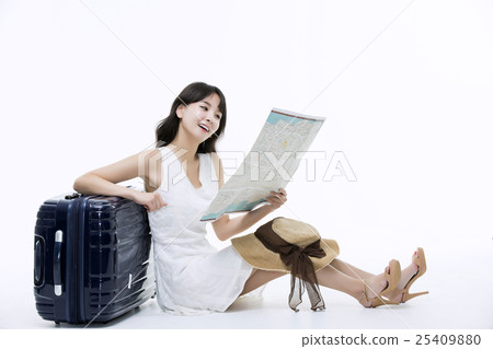 A young woman excited for vacation A young woman excited for vacation 25409880