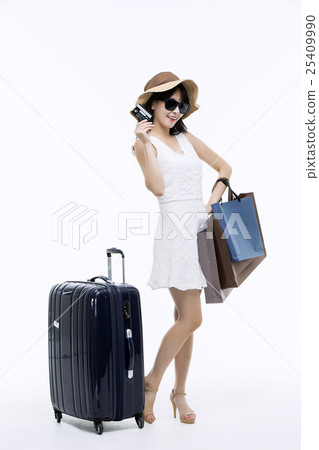 A young woman excited for vacation A young woman excited for vacation 25409990