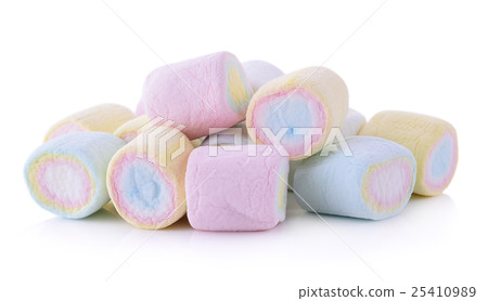 marshmallows on white background marshmallows on white background 25410989