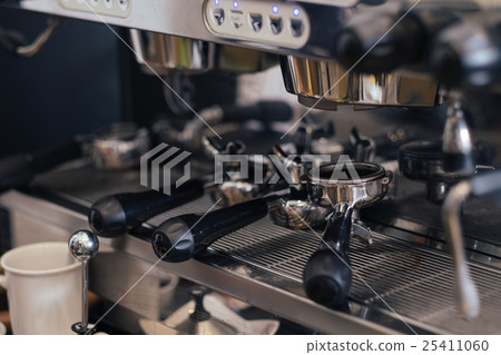 coffee machine at cafe.Vintage processed. coffee machine at cafe.Vintage processed. 25411060