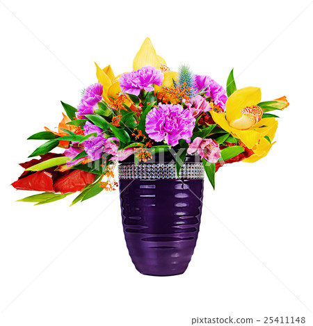 bouquet of orchids, gladioluses and carnation bouquet of orchids, gladioluses and carnation 25411148