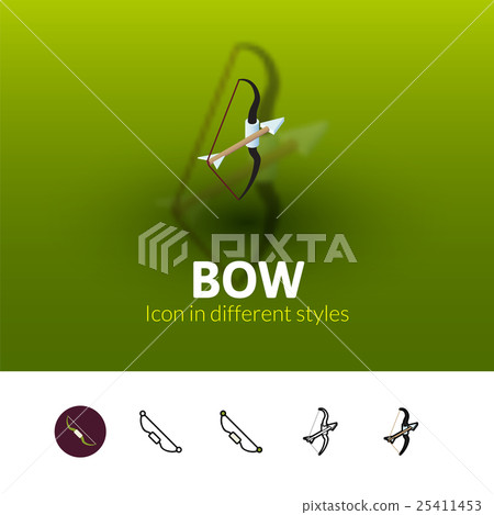Bow icon in different style 25411453