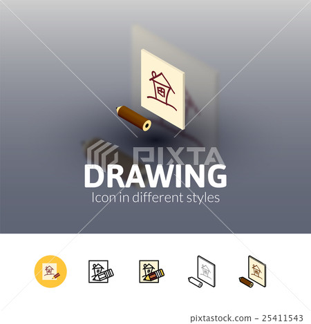 Drawing icon in different style - Stock Illustration [25411543] - PIXTA