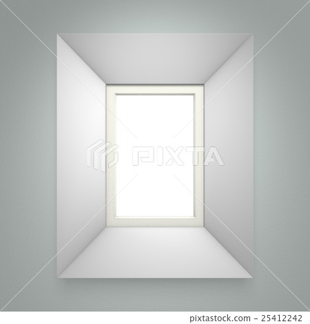 White picture frame on gray wall White picture frame on gray wall 25412242