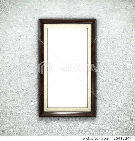 Wooden frame on wallpaper Wooden frame on wallpaper 25412247