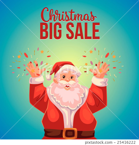Christmas sale banner with cartoon half length 25416222