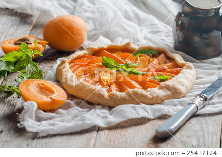 Homemade apricot galette 25417124
