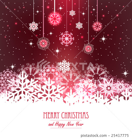 Abstract Christmas Background. Snowflakes, night 25417775