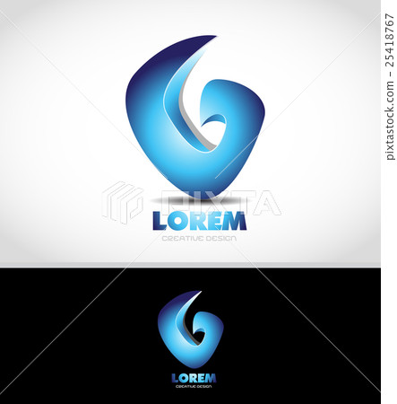 Abstract corporate business blue 3d logo Abstract corporate business blue 3d logo 25418767