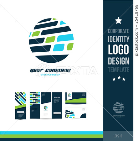 Corporate identity circle blue logo Corporate identity circle blue logo 25418768