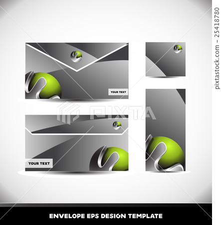 Green metal sphere envelope design template vector Green metal sphere envelope design template vector 25418780