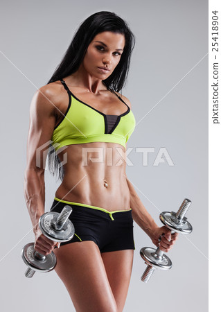 Fitness with dumbbells 25418904