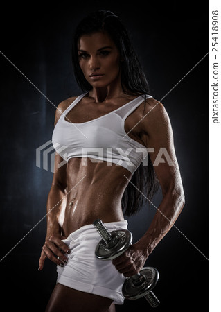 Fitness with dumbbells 25418908